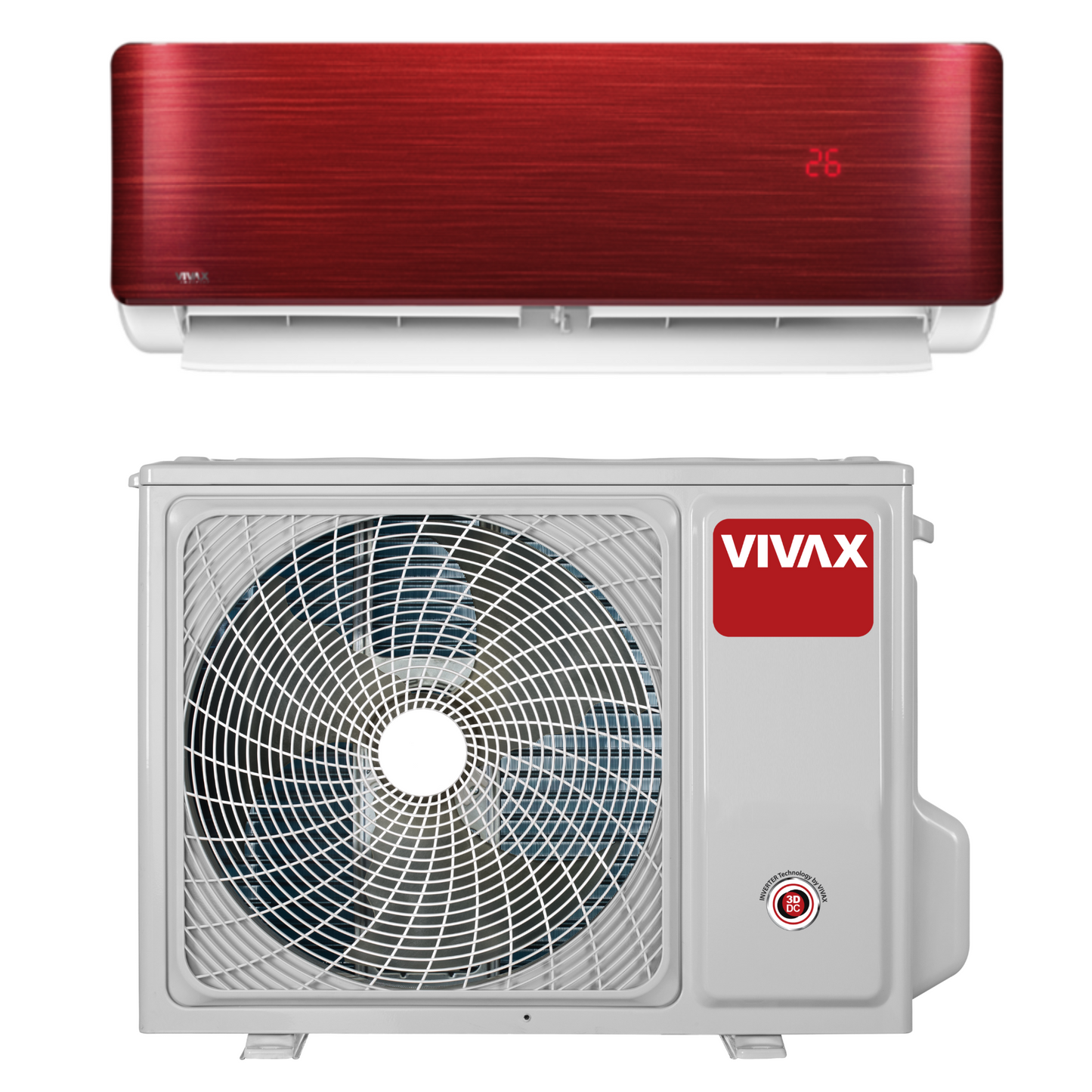 CONDIZIONATORE VIVAX 12000 BTU ACP12CH35AEMI + ACP12CH35AERI GAS R32 SPLIT ROSSO CLASSE A+++ Civatop