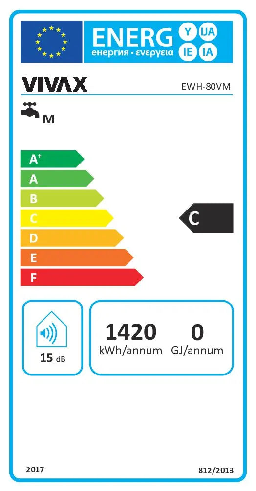 BOILER SCALDABAGNO ELETTRICO VIVAX EWH-80VM 80 LITRI Civatop