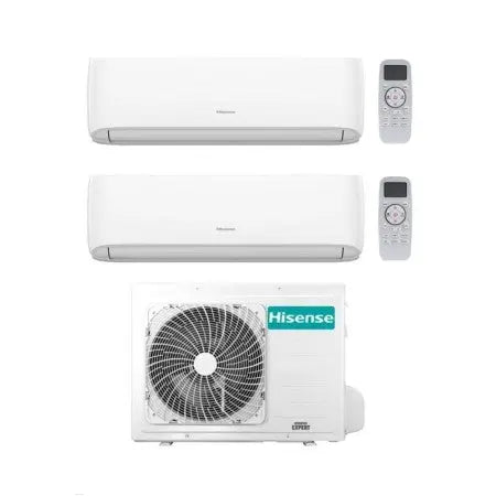 CONDIZIONATORE HISENSE DUALSPLIT ECOSENSE 9000 BTU + 9000 BTU 2AMW42U4RGC + KF25MR01G + KF25MR01G R32 CLASSE A+++ Civatop
